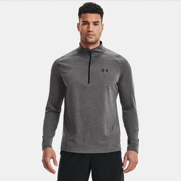 NWOT Under Armour Grey Jacket Mens’ Large Half-zip Carbon Heather - Picture 1 of 10